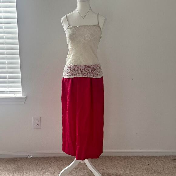 Argenti Boutique Size Large Pink Embroidered Maxi Skirt - Picture 3 of 4